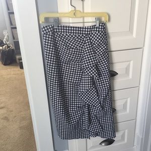 Topshop Gingham Ruffle Skirt